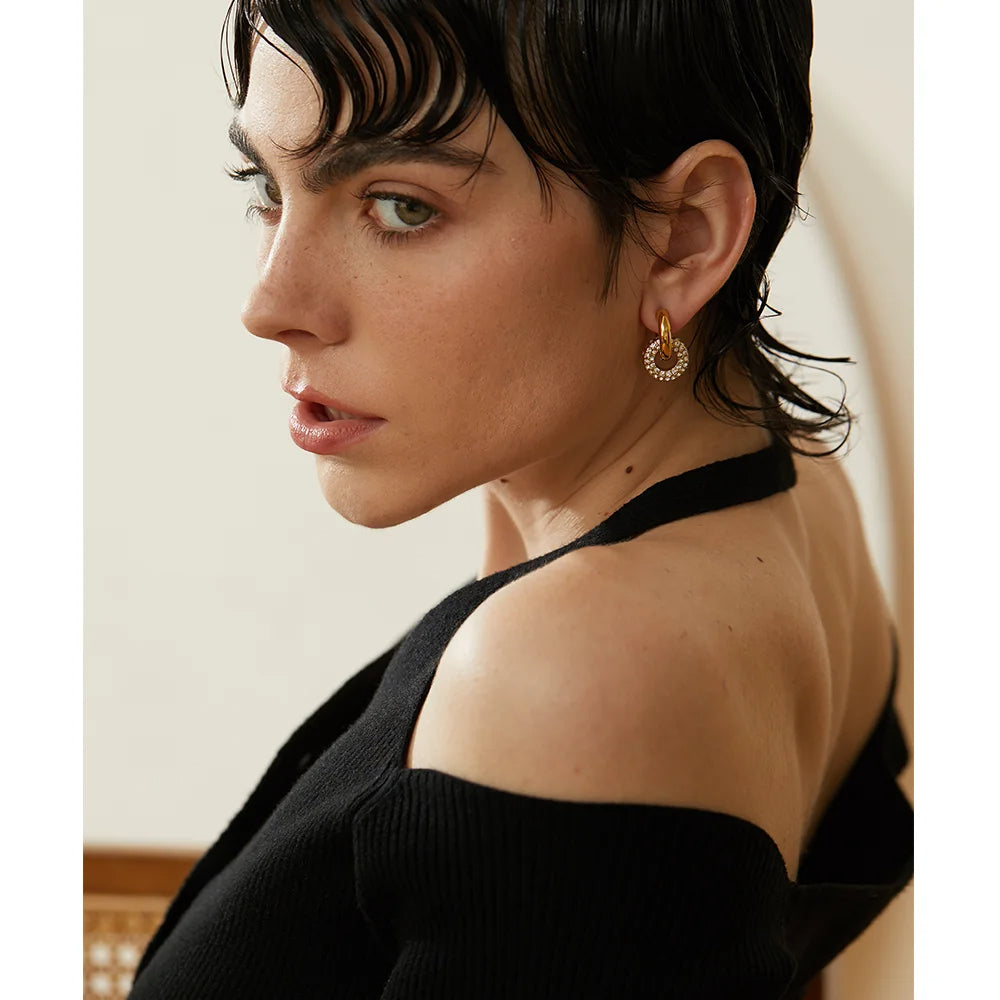 Crystal Knot Hoop Earrings