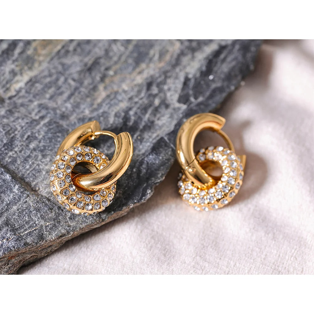 Crystal Knot Hoop Earrings