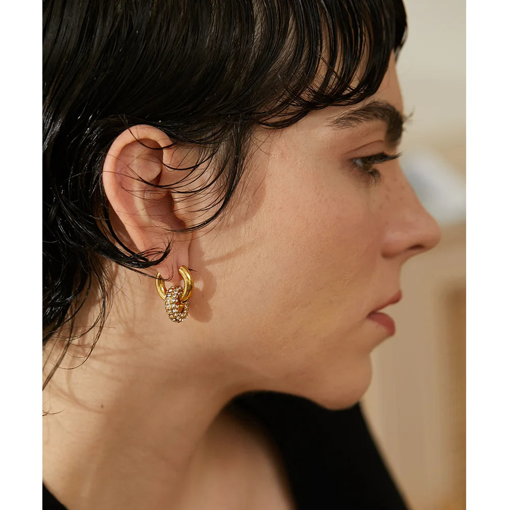 Crystal Knot Hoop Earrings