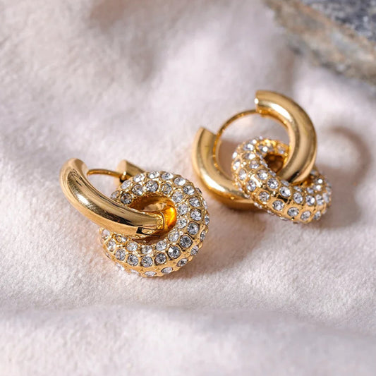 Crystal Knot Hoop Earrings