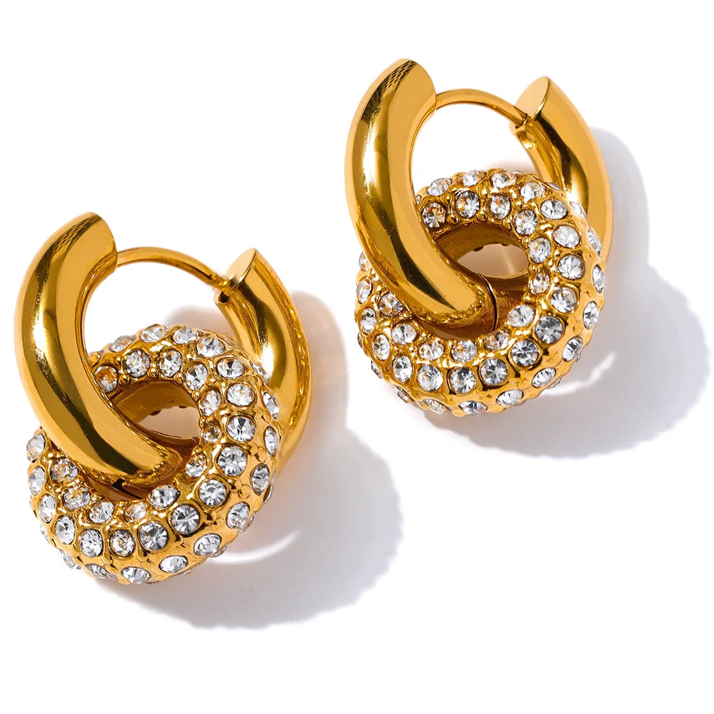 Crystal Knot Hoop Earrings