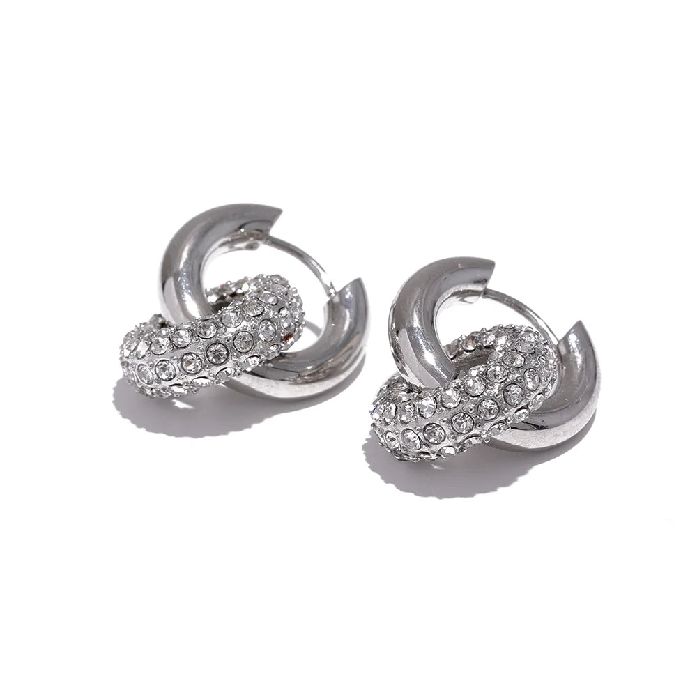 Crystal Knot Hoop Earrings
