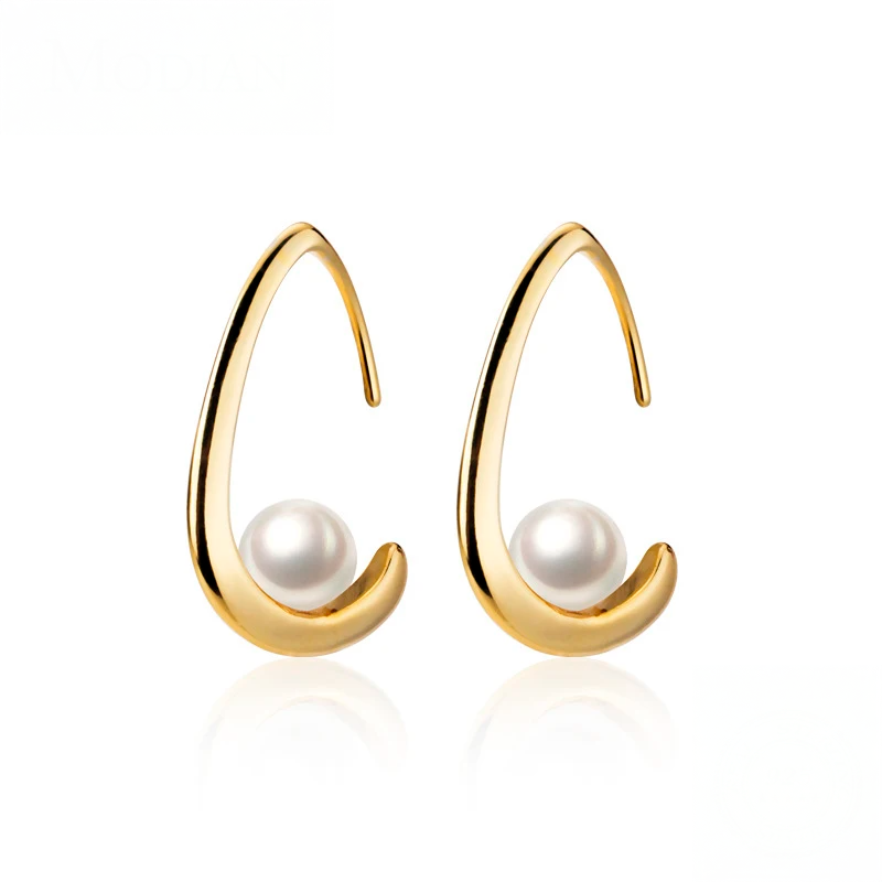 Aurora Loop Pearl Earrings
