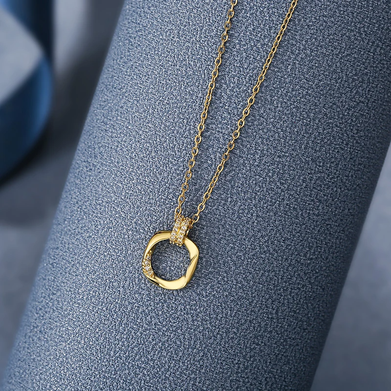 Pave Square Loop Necklace