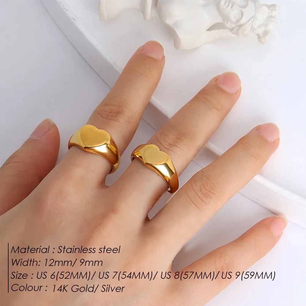 Golden Heart Signet Ring