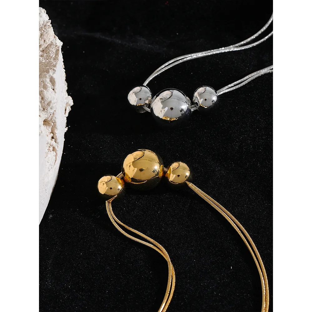 Triple Sphere Statement Necklace