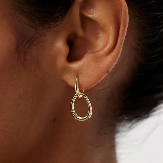 Golden Flow Drop Earrings