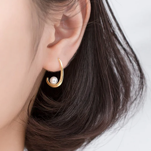 Aurora Loop Pearl Earrings