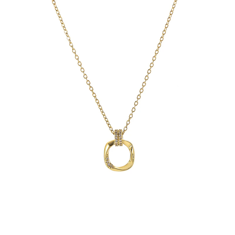 Pave Square Loop Necklace