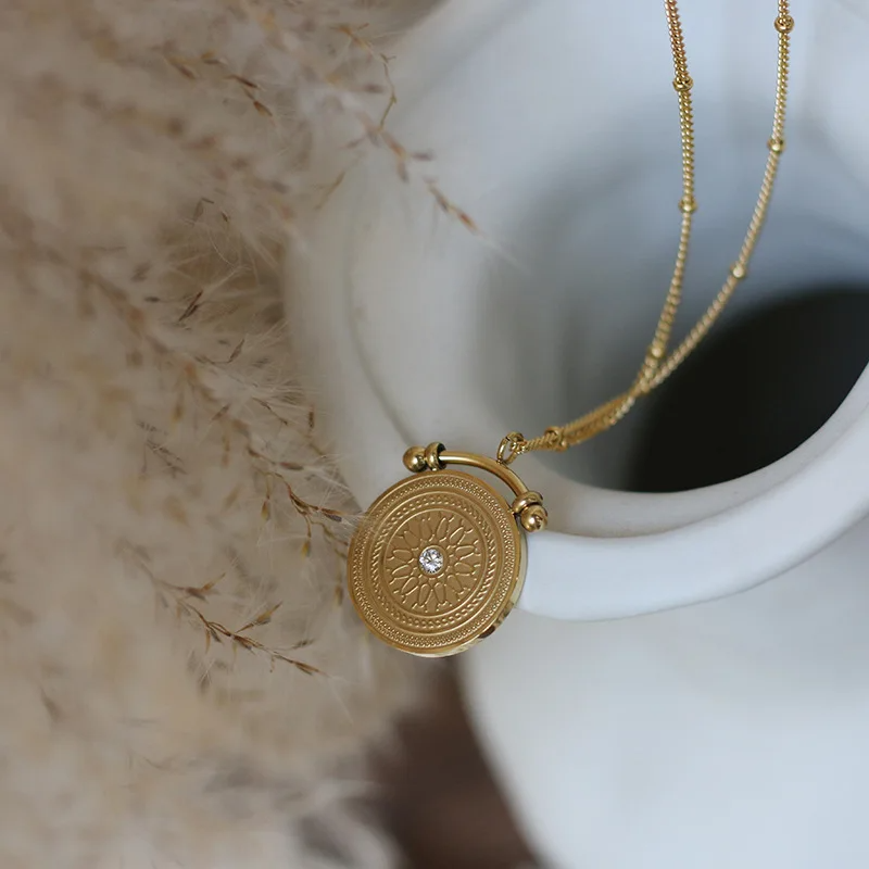 Sunburst Medallion Layered Necklace