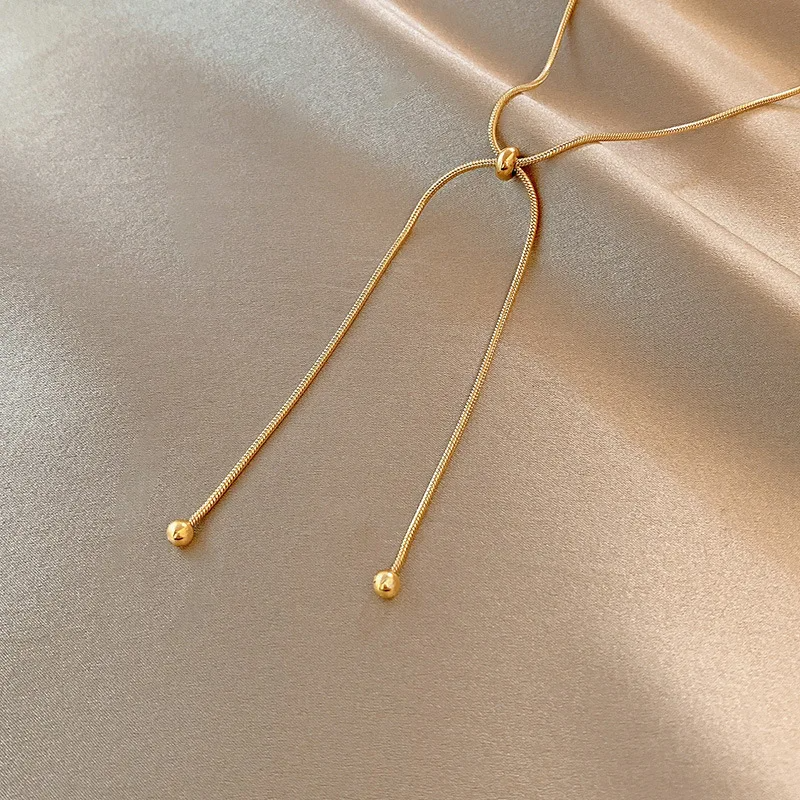 Lariat Slider Snake Chain Necklace