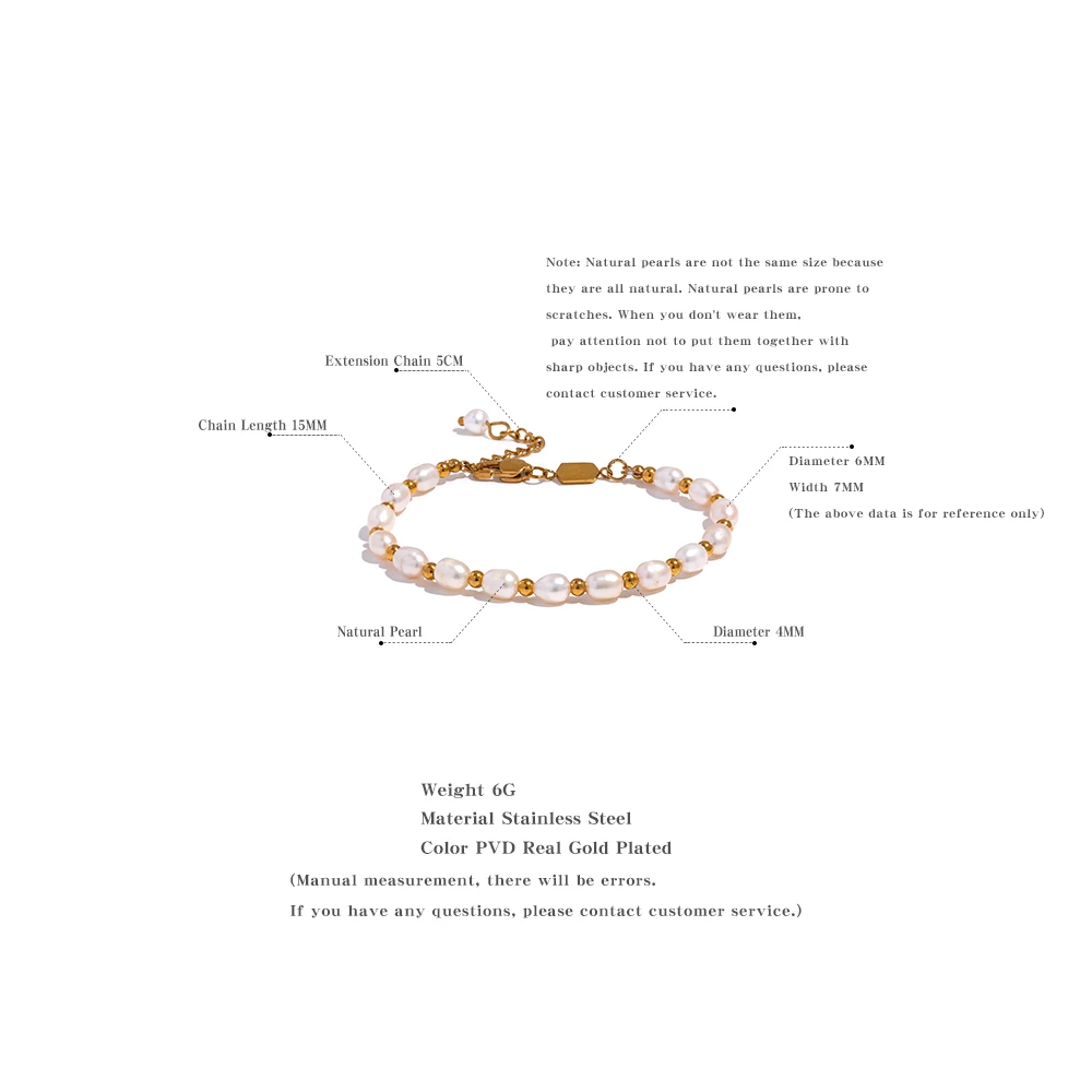 Pearl & Gold Station Bracelet