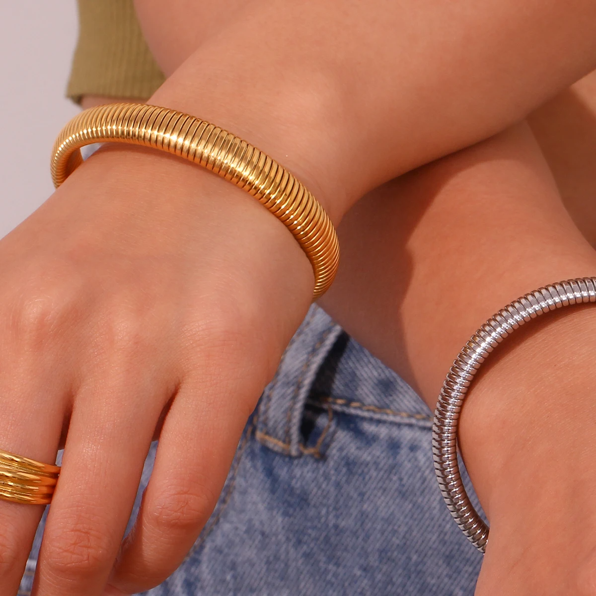 Bold Serpentine Coil Cuff
