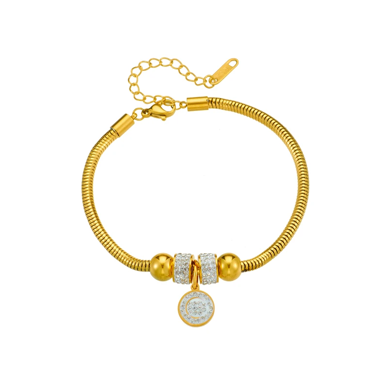 Pavé Circle Charm Bracelet