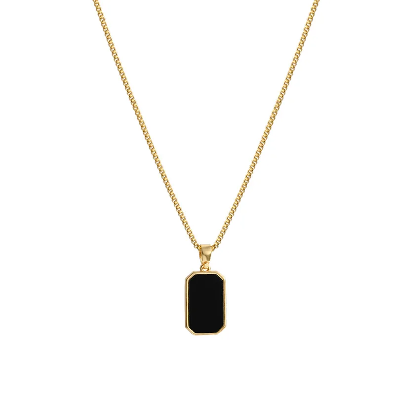 Onyx Edge Pendant Necklace