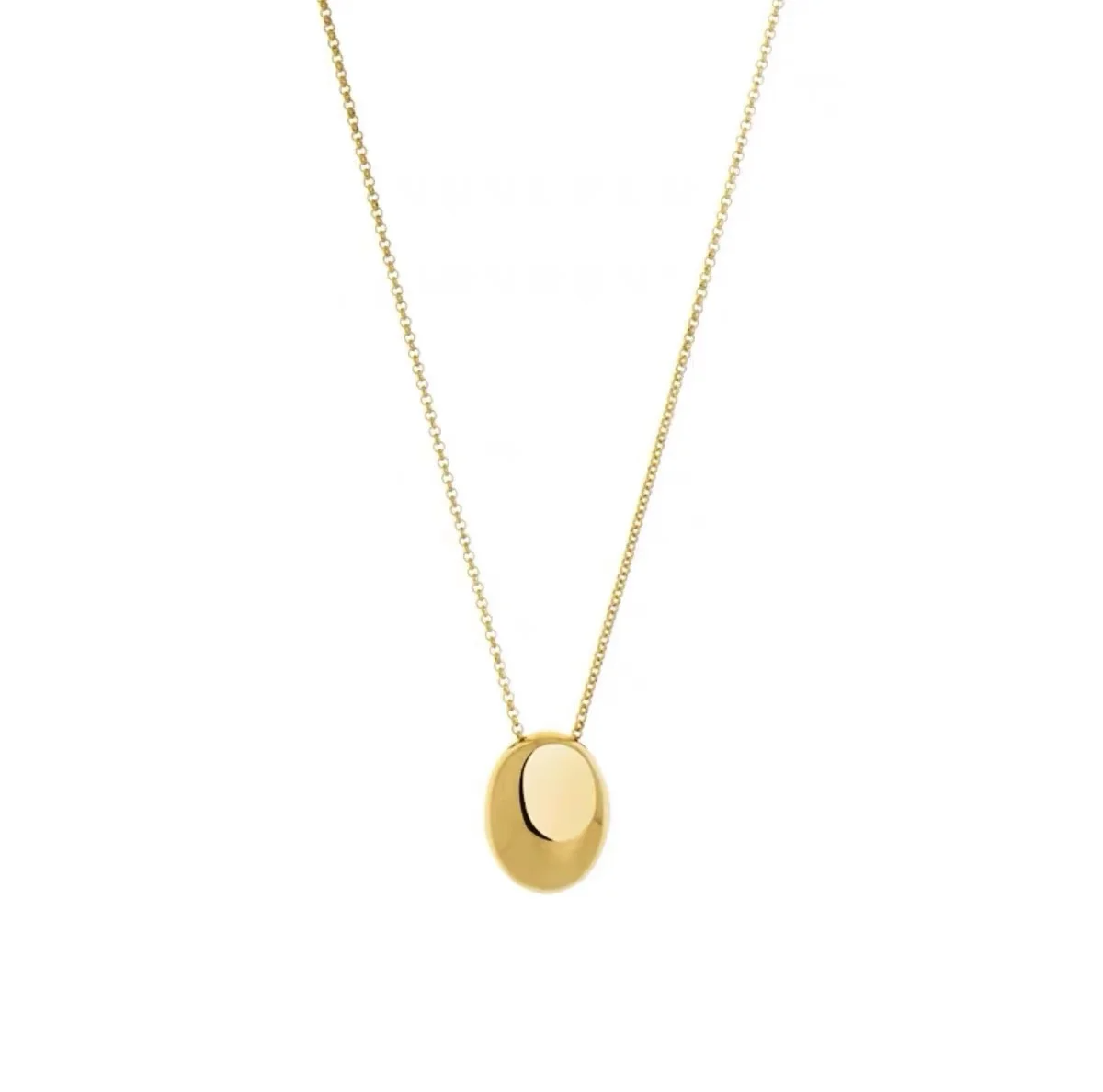 Sculpted Oval Pendant Necklace