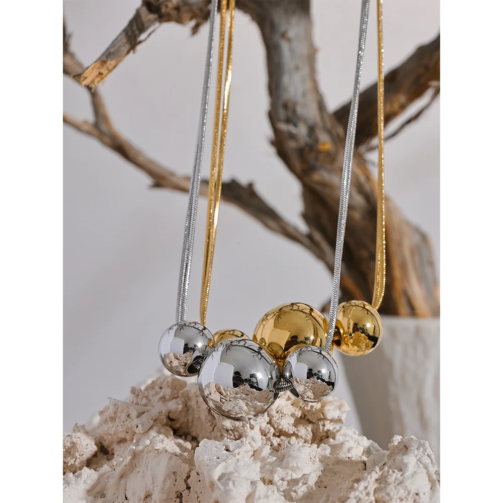 Triple Sphere Statement Necklace