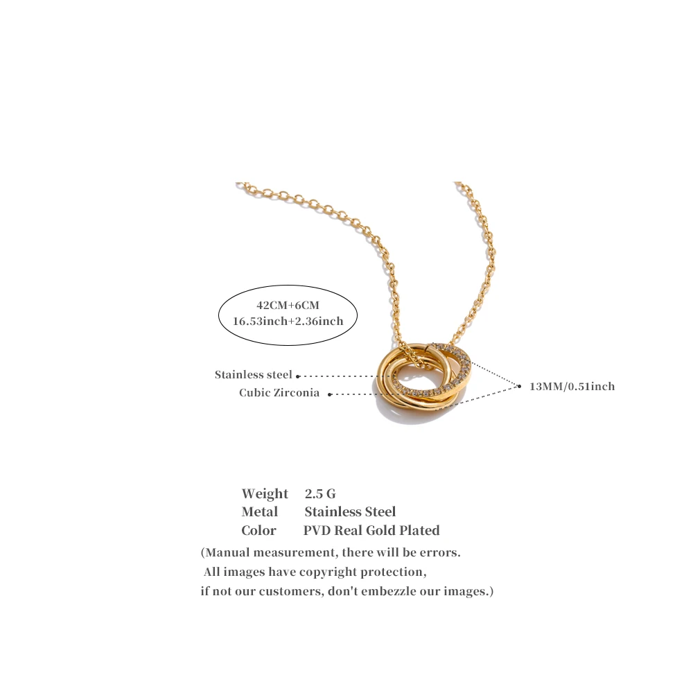 Interlocking Sparkle Circles Necklace