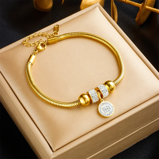 Pavé Circle Charm Bracelet