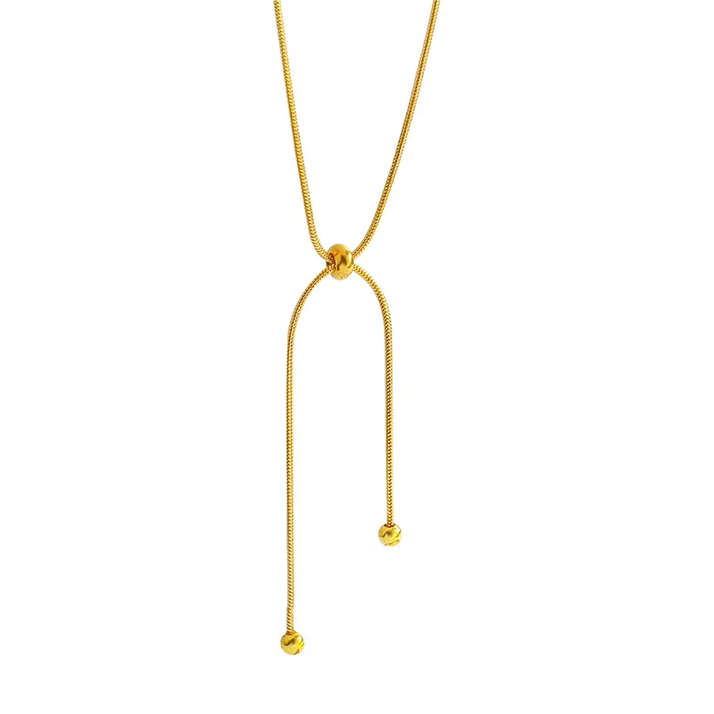 Lariat Slider Snake Chain Necklace