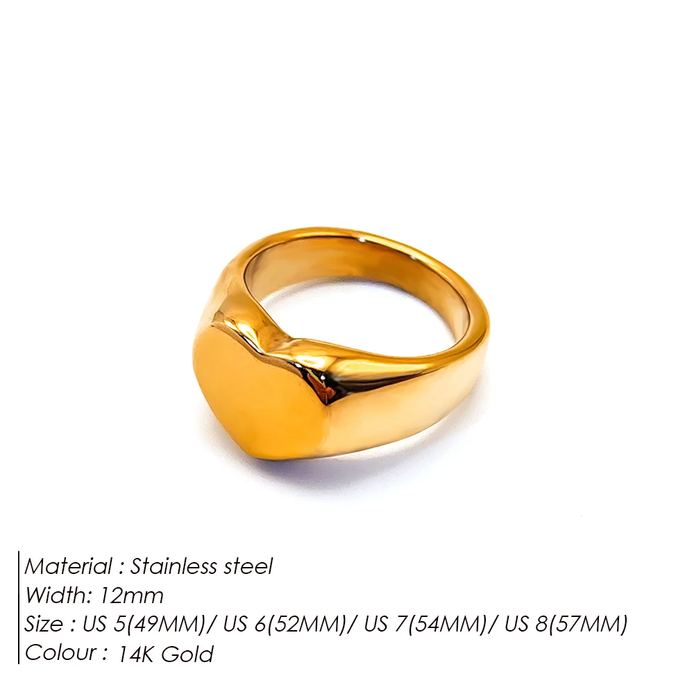 Golden Heart Signet Ring