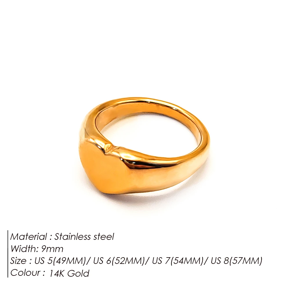 Golden Heart Signet Ring