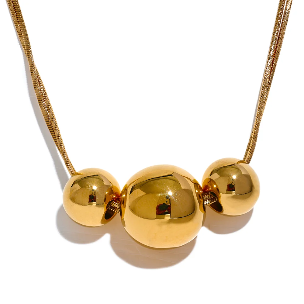 Triple Sphere Statement Necklace