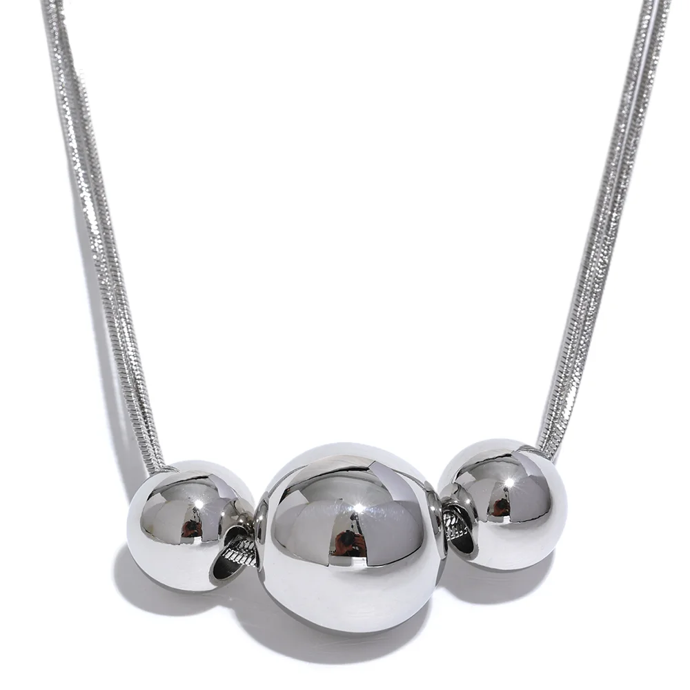 Triple Sphere Statement Necklace