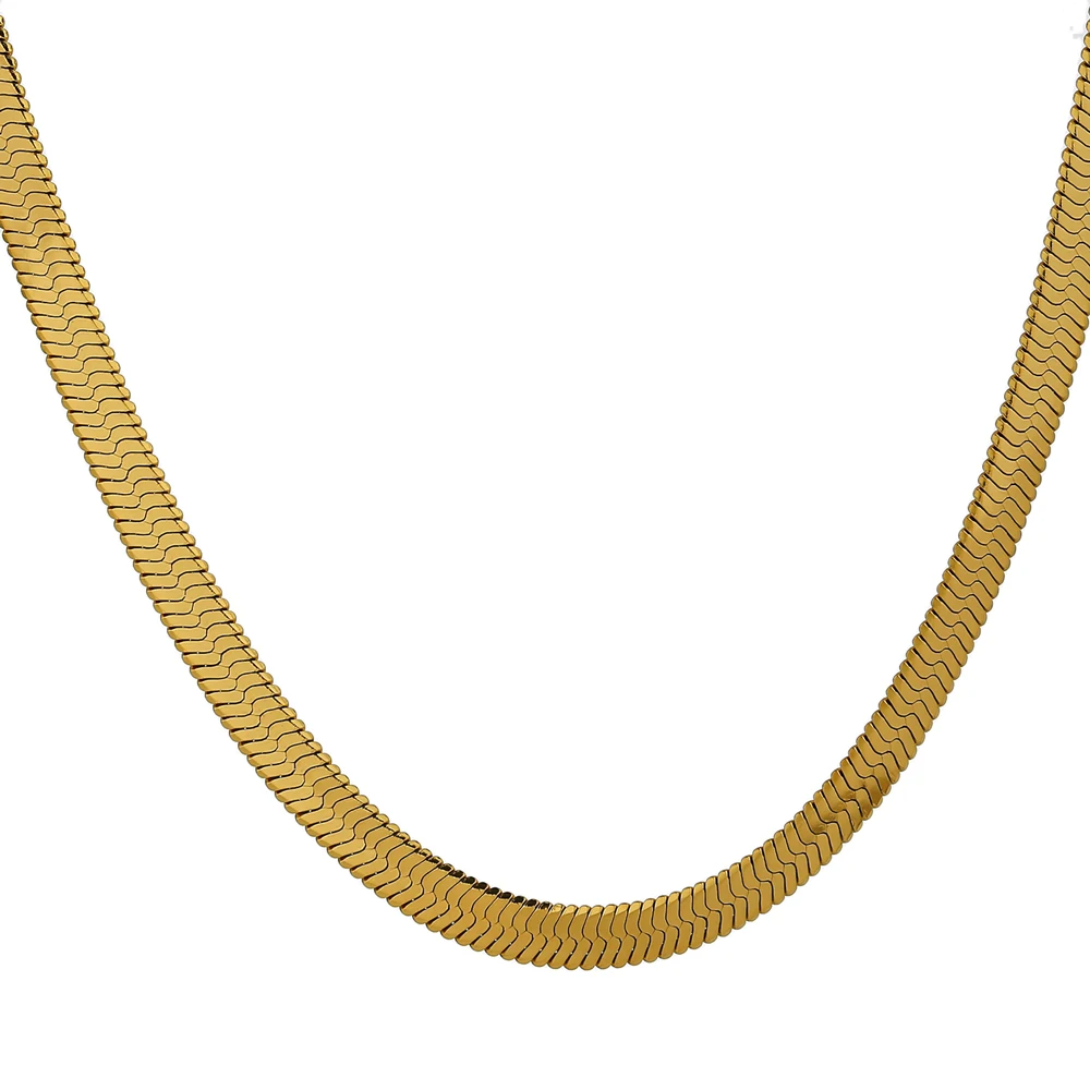 Golden Herringbone Elegance Necklace