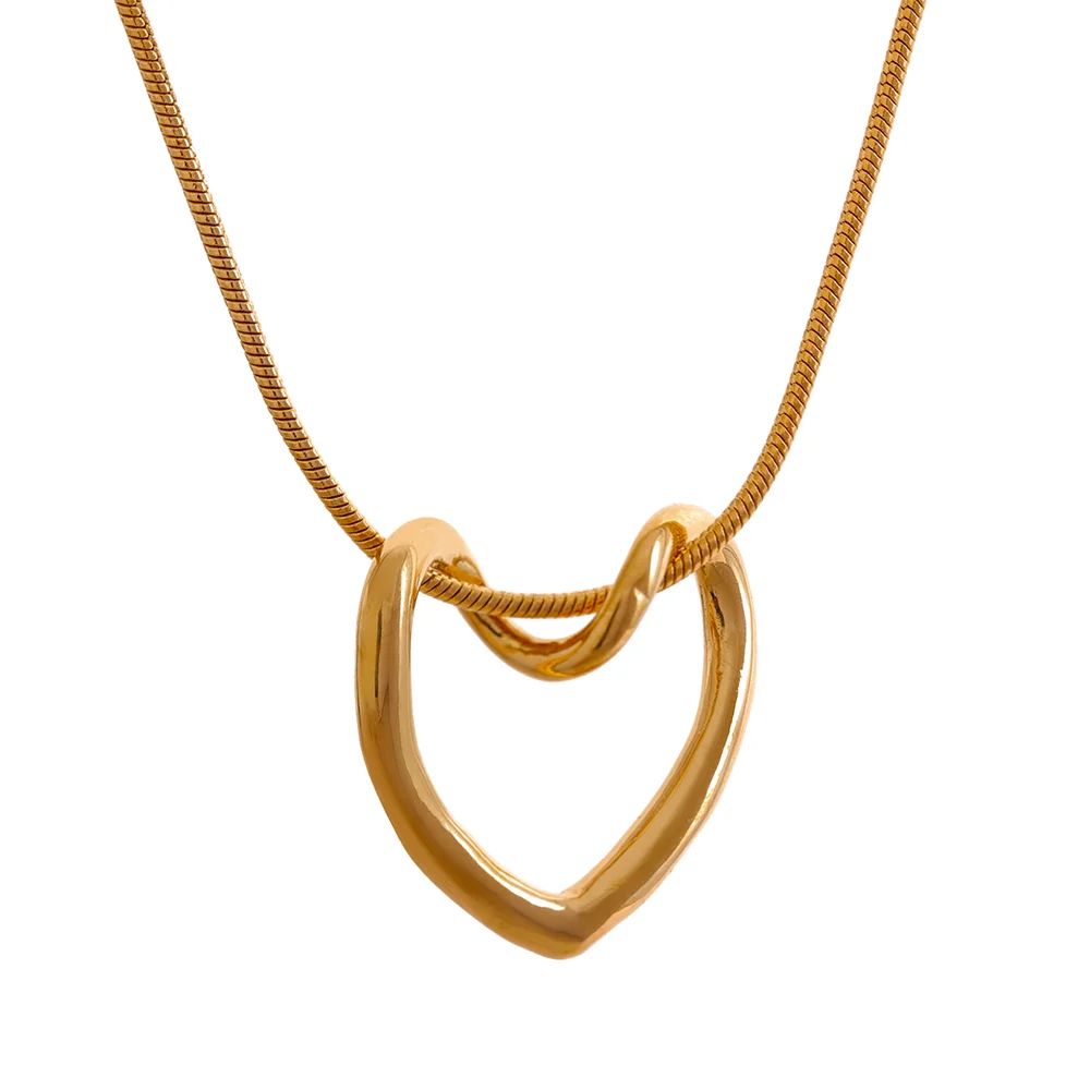 Sculpted Heart Pendant Necklace