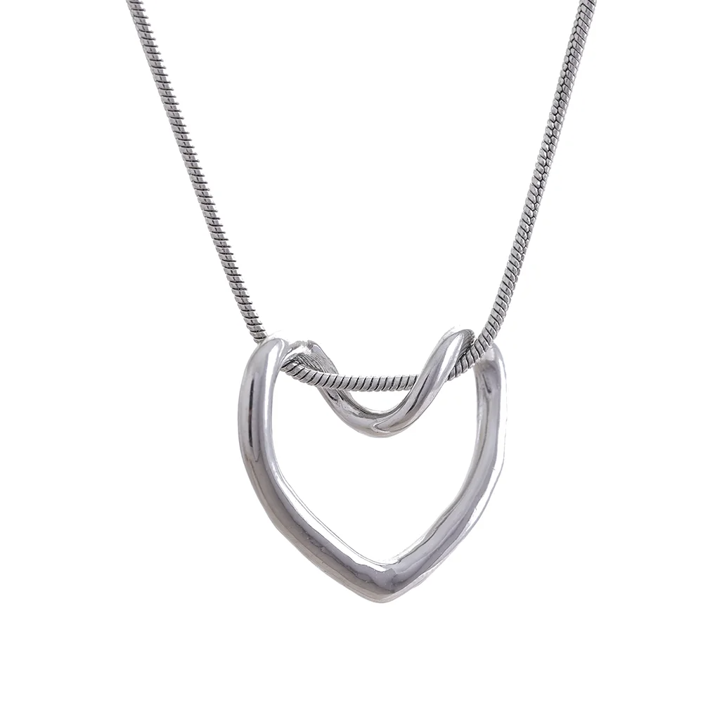Sculpted Heart Pendant Necklace