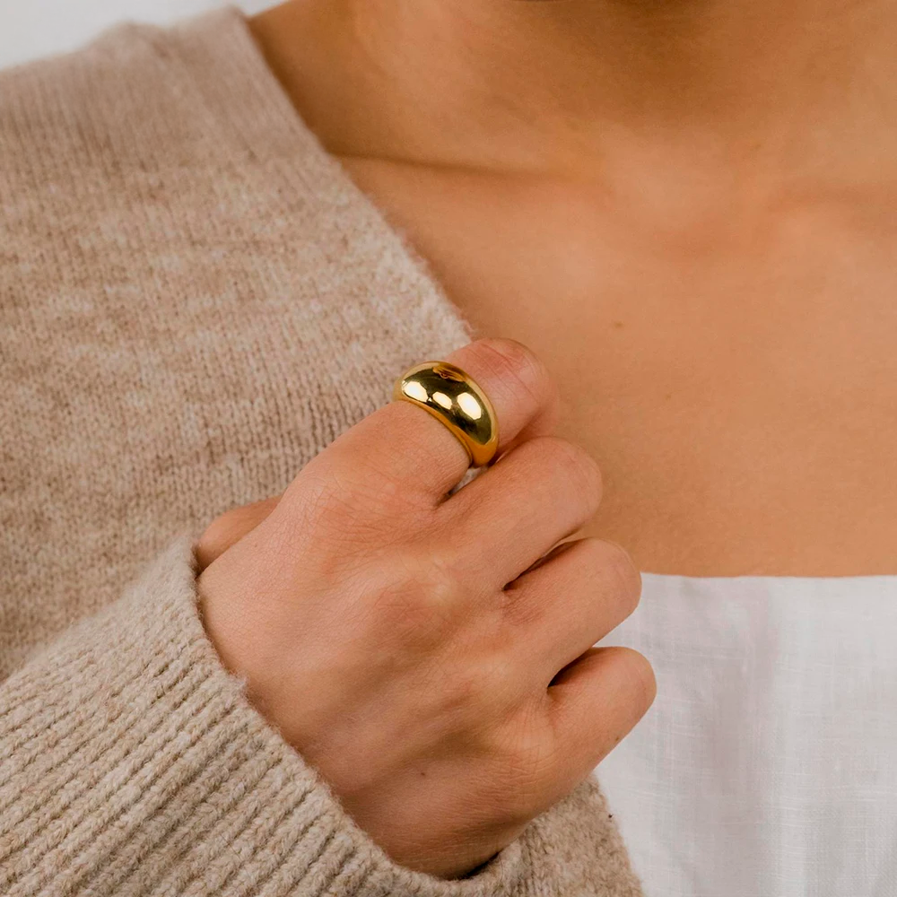 Gilded Mirror Dome Ring