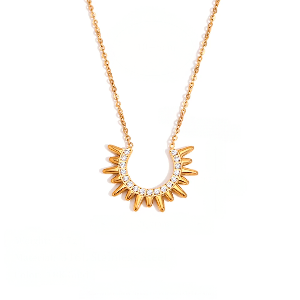 Radiant Sunrise Crescent Necklace