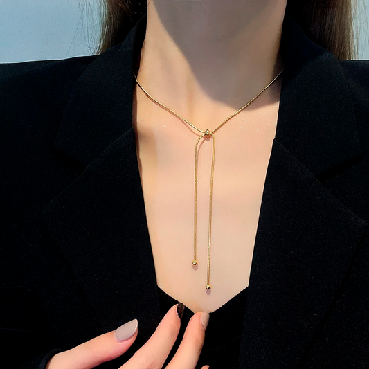 Lariat Slider Snake Chain Necklace