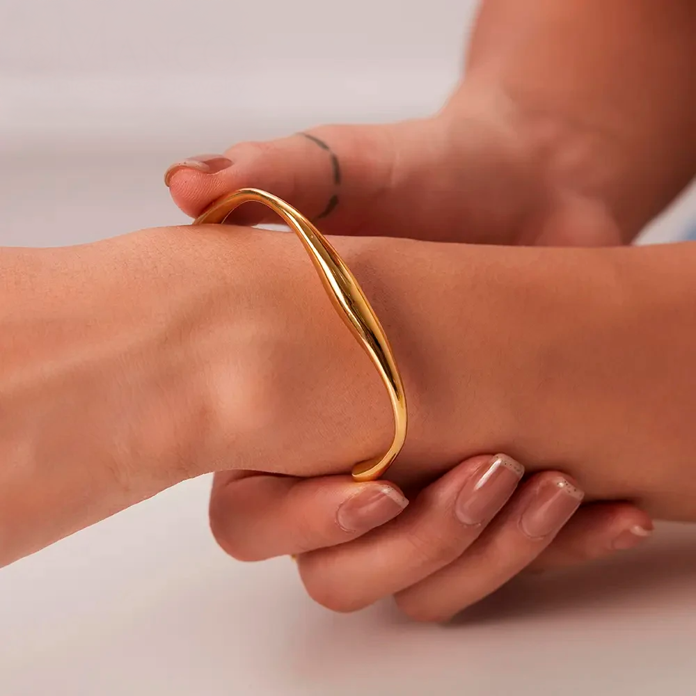 Fluid Wave Cuff Bracelet