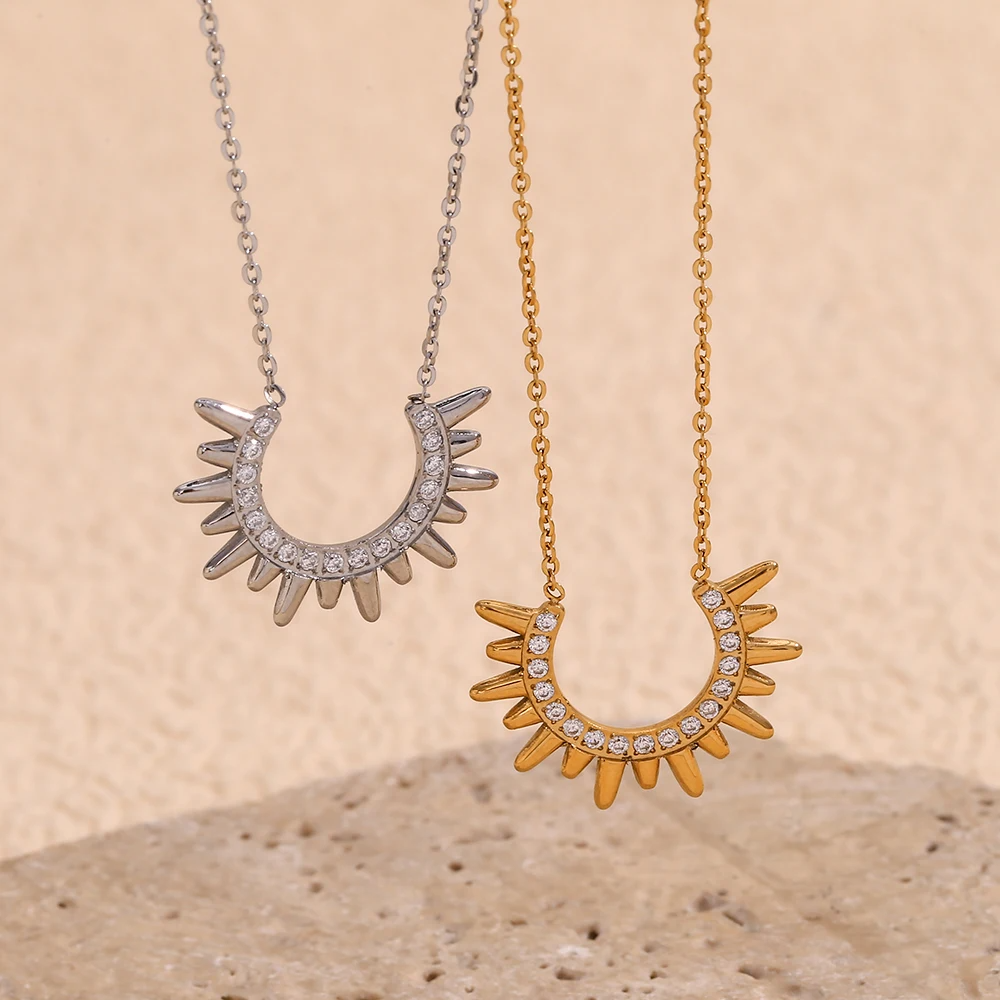 Radiant Sunrise Crescent Necklace