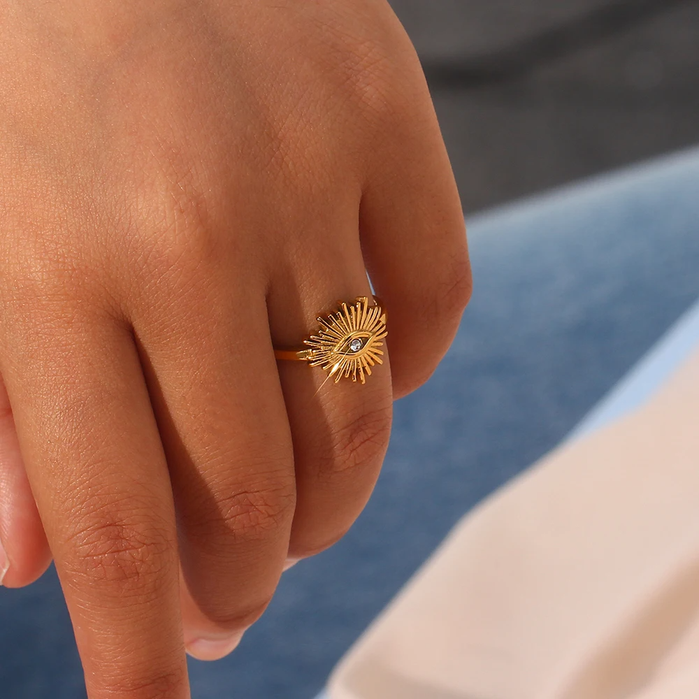 Sunburst Eye Statement Ring