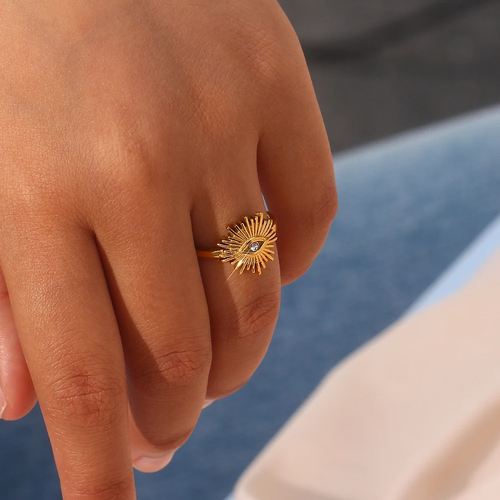 Sunburst Eye Statement Ring