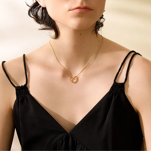 Sculpted Heart Pendant Necklace