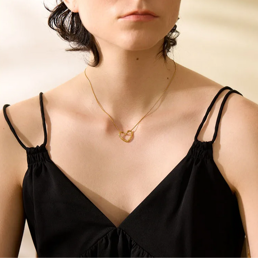 Sculpted Heart Pendant Necklace