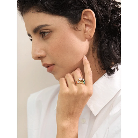 Radiant Heart Cluster Ring
