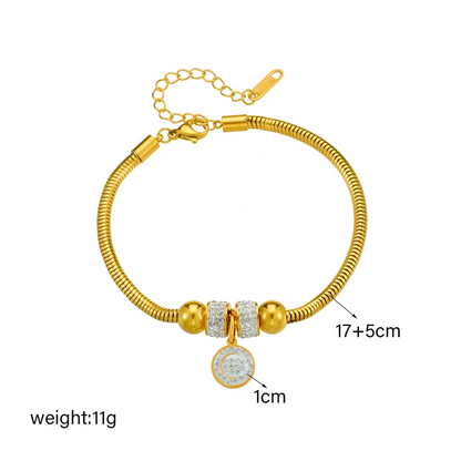 Pavé Circle Charm Bracelet