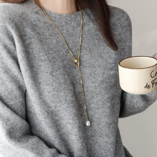 Pearl Loop Lariat Necklace