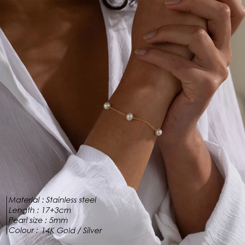 Golden Pearl Station Bracelet