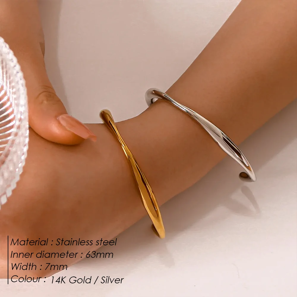 Fluid Wave Cuff Bracelet