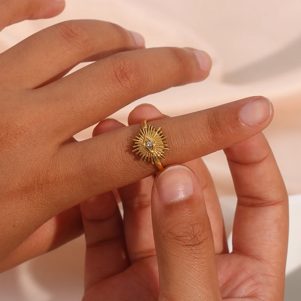 Sunburst Eye Statement Ring