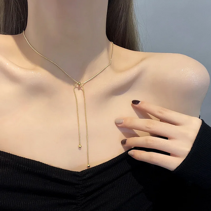 Lariat Slider Snake Chain Necklace