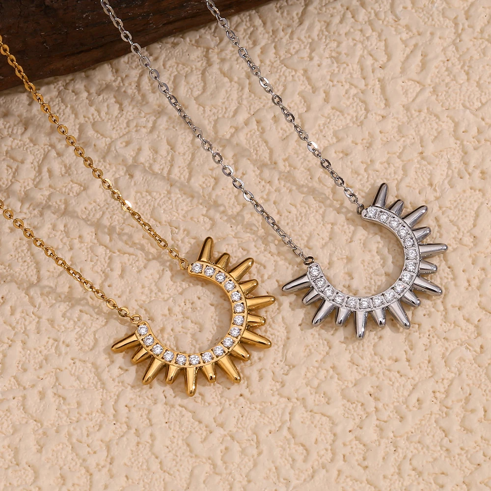 Radiant Sunrise Crescent Necklace