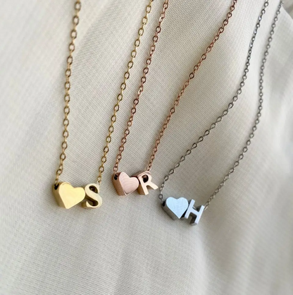 Heart & Initial Lariat Necklace