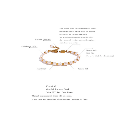 Pearl & Gold Station Bracelet